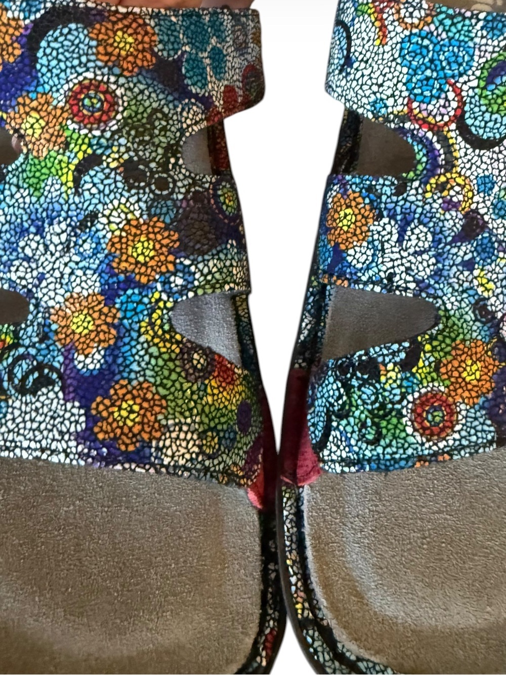 NWT Alegria Mosaic Peace Sign Comfort Slide Sandals Hippie US 10-10.5 - Picture 9 of 16